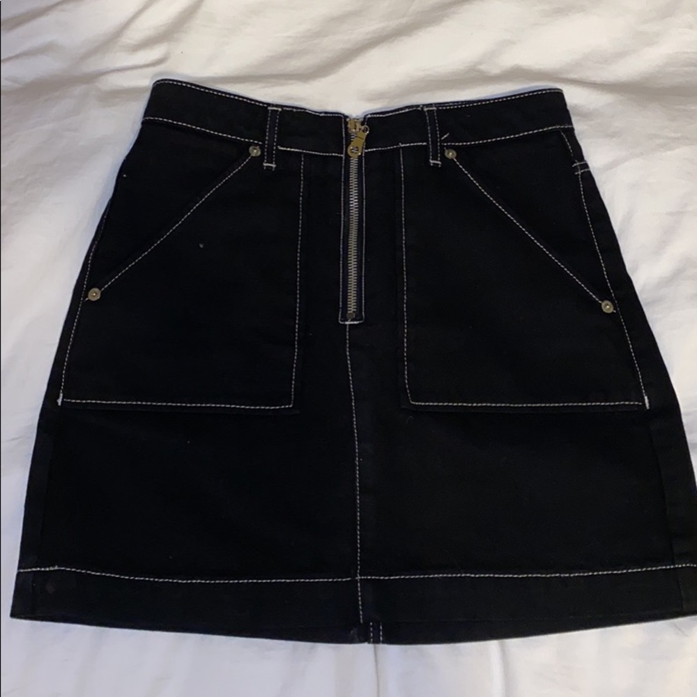 Topshop black “moto” denim skirt - free shipping!